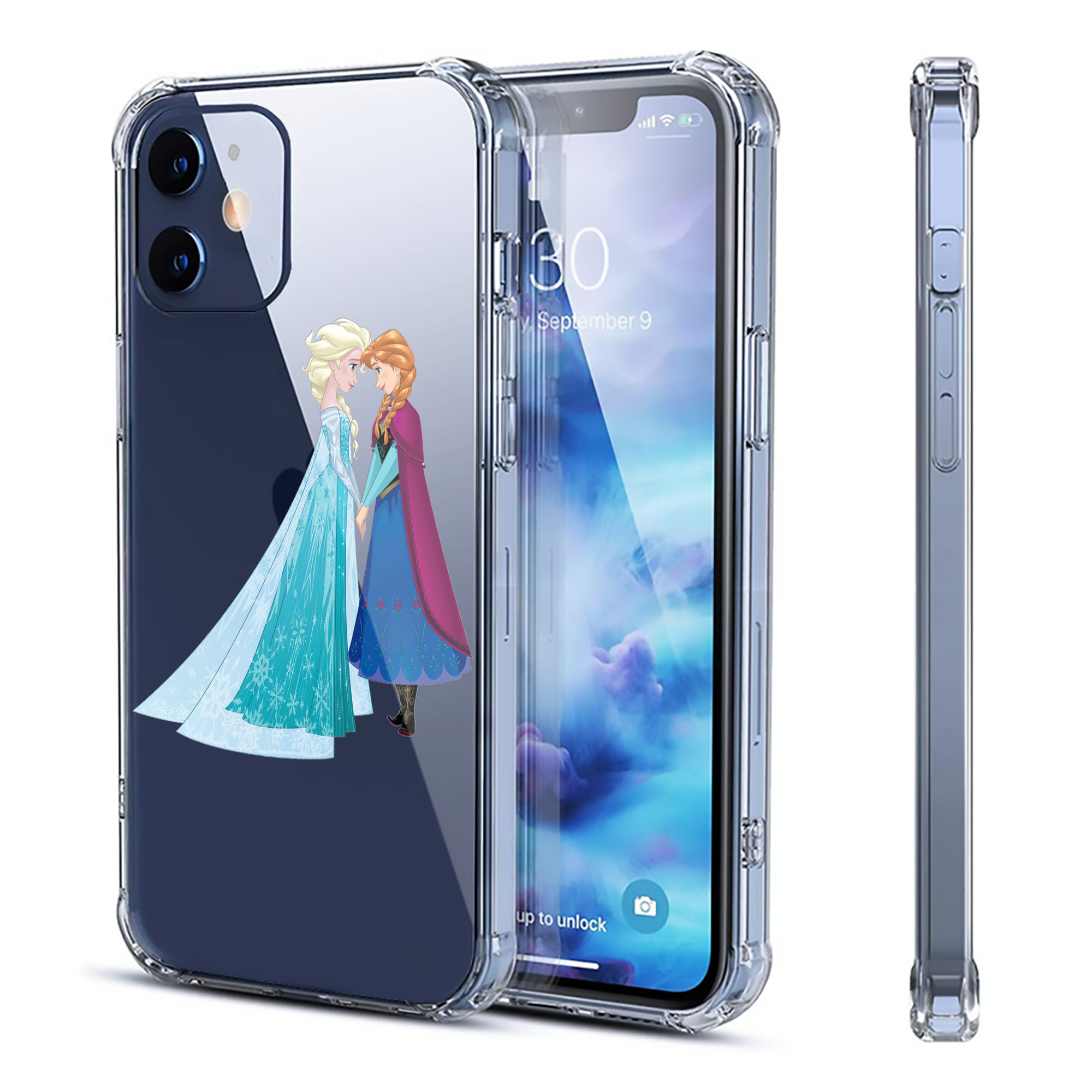 （画像用） アナと雪の女王 アンナ エルサ Frozen Anna Elsa 【iPhone 12シリーズ対応】透明スマホケース（クリアソフトケース）